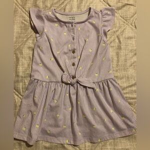 Carter's Lavender Striped Dress with Yellow Dots